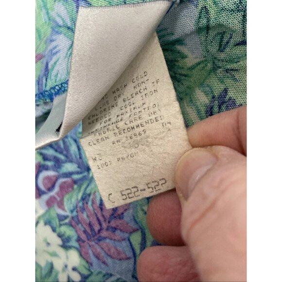 Vintage 80s Tropical Pantsuit Womens Ladies Sz 12 Office Blazer Jacket & Pants - Picture 14 of 16